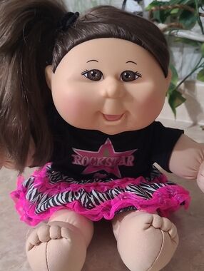 🎸 Cabbage Patch Kids Rockstar Doll 2012 CPK Outfit Zebra Pink Skirt